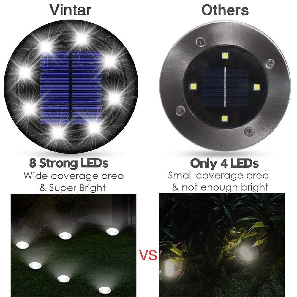 8Leds Solar Powered Paving Light High Brightness Underground Buried Lamps for Garden Lawn