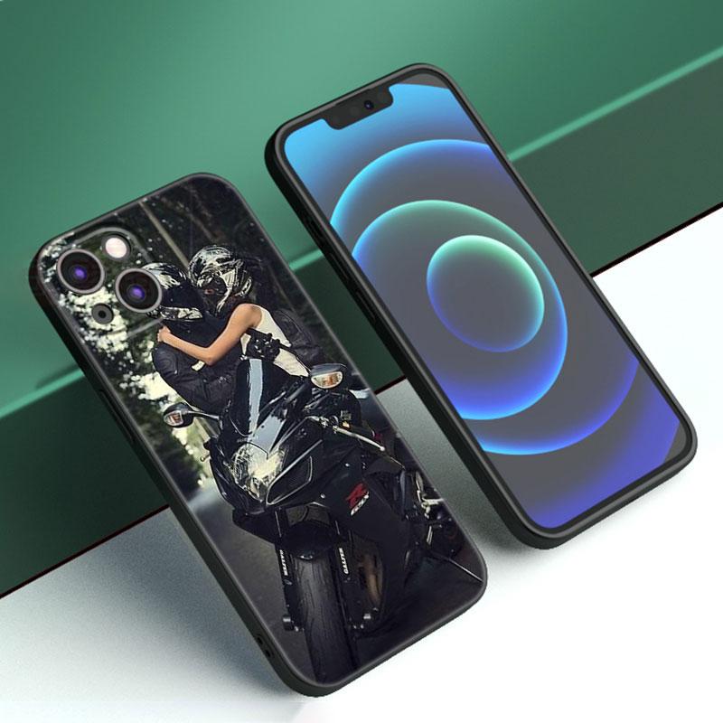 Moto Cross Motorcycle Sports Phone Case For Apple iPhone 12 13 Mini 11 14 15 Pro Max 7 8 Plus X XR XS SE 2020 2022 Black Case