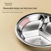 ZISIZ 304 Stainless Steel Divided Round Dining Plate