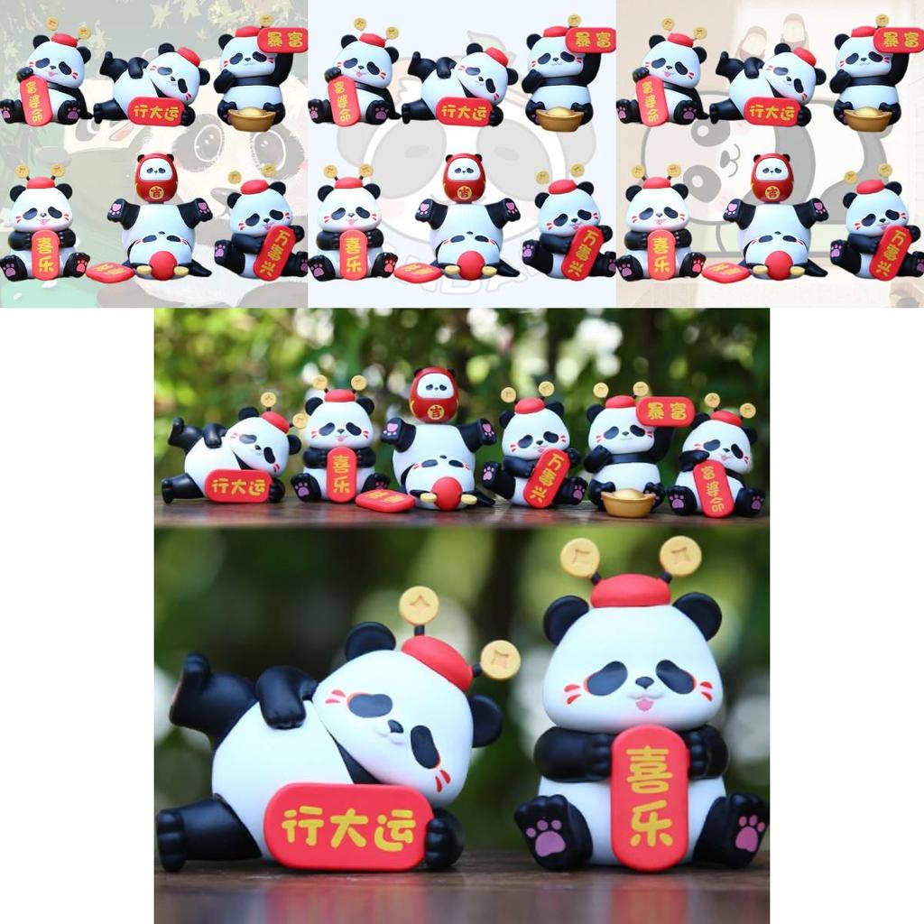 Unique Pvc Panda Series Ornament Perfect For Festive Cake Decorations And Whimsical Room Accessories Gifts