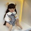 BZDOLL 55 CM Soft Silicone Reborn Baby Girl 22 Inch Doll Long Brown Hair Lifelike Princess Toddler Bebe Birthday Gift