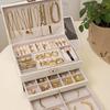 Exquisite Three-Layer Jewelry Box 2025 - Large Capacity for Earrings and Necklaces