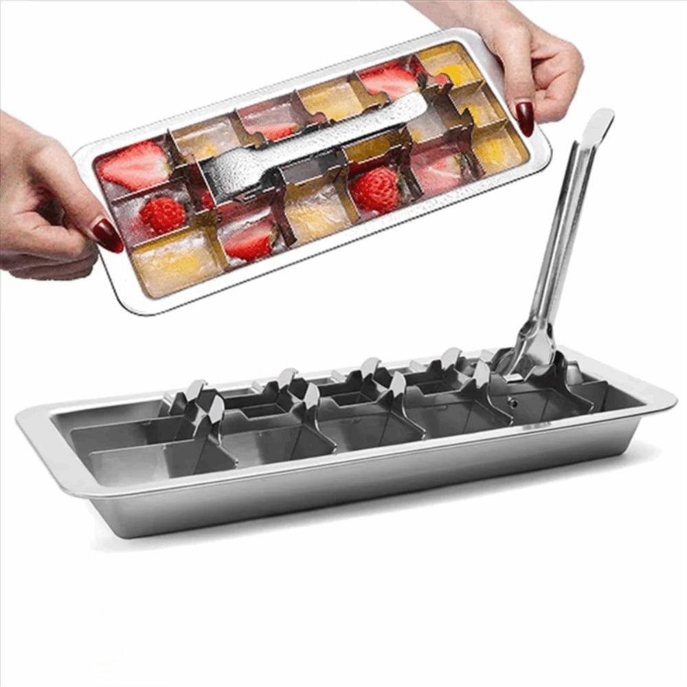 18 Slot Ice Cubes Mold Movable Partition Ice Cube Maker Household Ice Cube Tray  Easy To Clean