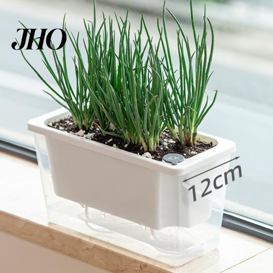 Indoor Garden Pot Self Watering Planter Plastic Flowerpot with Reservoir Easy Refill Plant Wick Ropes for Succulents Scallions Balcony Windowsill