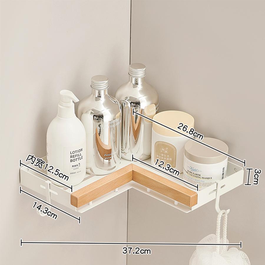 Black walnut bathroom storage rack storage rack perforated washbasin wall mounted tripod bathroom accessories corner shelf