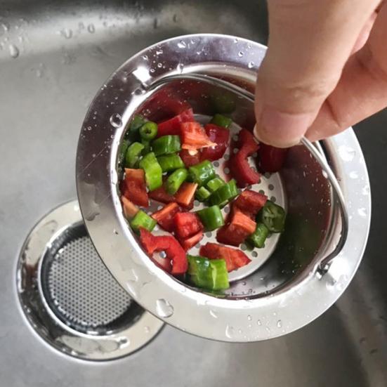 Köksavlopp i rostfritt stål Avloppsvask Sil Anti-täppning avfallshanteringsfilter