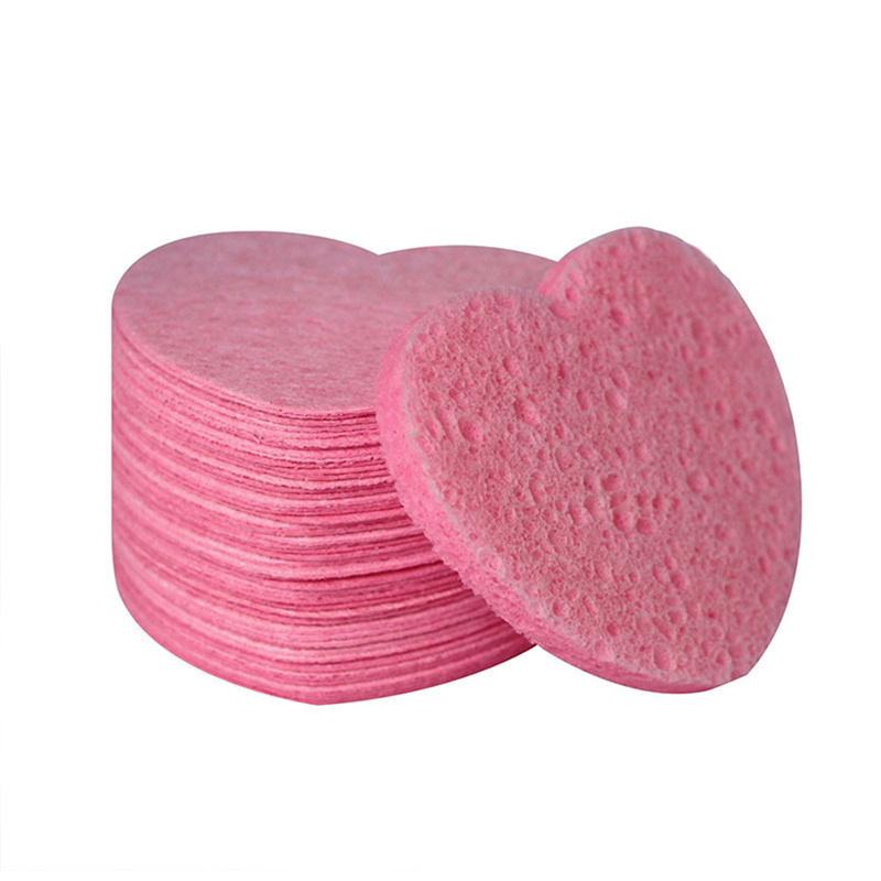 20Pcs Heart Shaped Compressed Facial Sponges Cute Reusable Face Washing Sponges