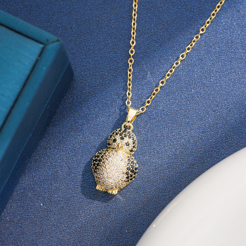Elegant Titanium Steel Square Hollow Floral Diamond Necklace for Women – Luxurious and Versatile Design