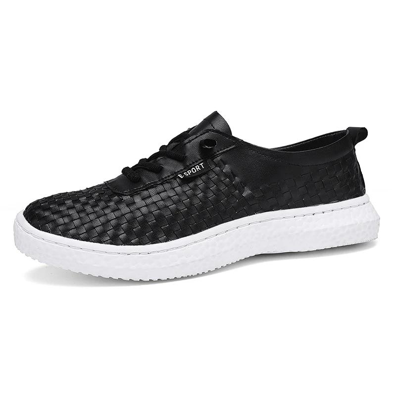 

Fashion Designer s Original Leather Woven Sneakers Men s High-quality Golden Casual Shoes Outdoor Soft Soled Running Shoes Mo-5222 44