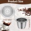 6Pcs Nespresso Coffee Capsulas Stainless Steel Reusable Nespress Coffee Capsule Refillable Coffee Filters Cup with 100 Foil Lids