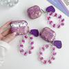 The New Shell Pattern Colorful Purple Shell AirpodsPro1 Earphone Case Is Suitable for Apple 1st Generation Soft Case Love Bracelet