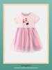 26-year Spring/Summer Kids' Rainbow Mesh Dress - Sweet Print, Round Neck, Short Sleeve, In Stock