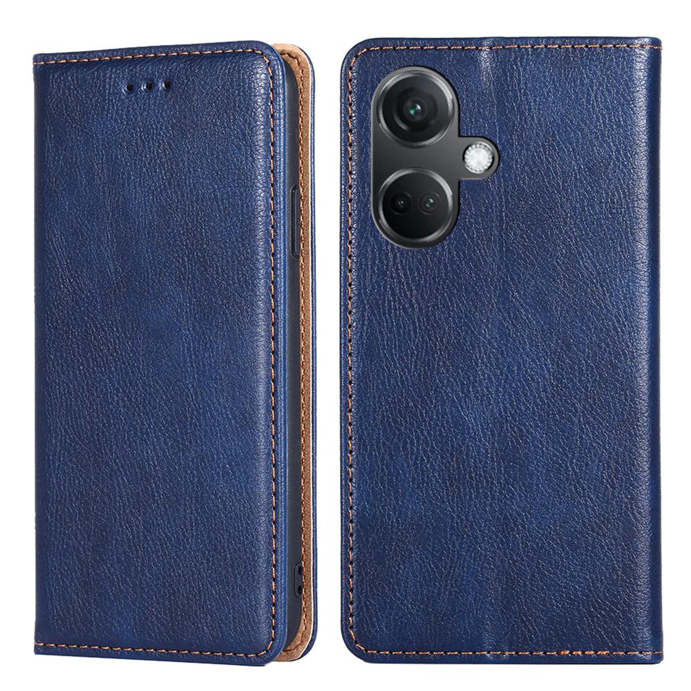 

For OnePlus Nord CE3 5G Magnetic Phone Case Leather Solid Color Card Slot Cover Blue