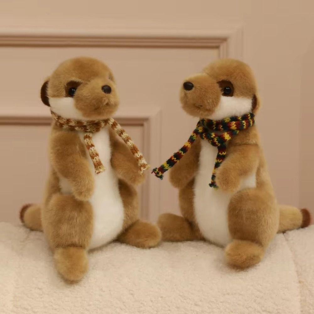 Soft Fluffy Meerkat Plush Doll Weighted Pellet Suricate Plush Toy Meerkat Plush Toy Birthday Gift