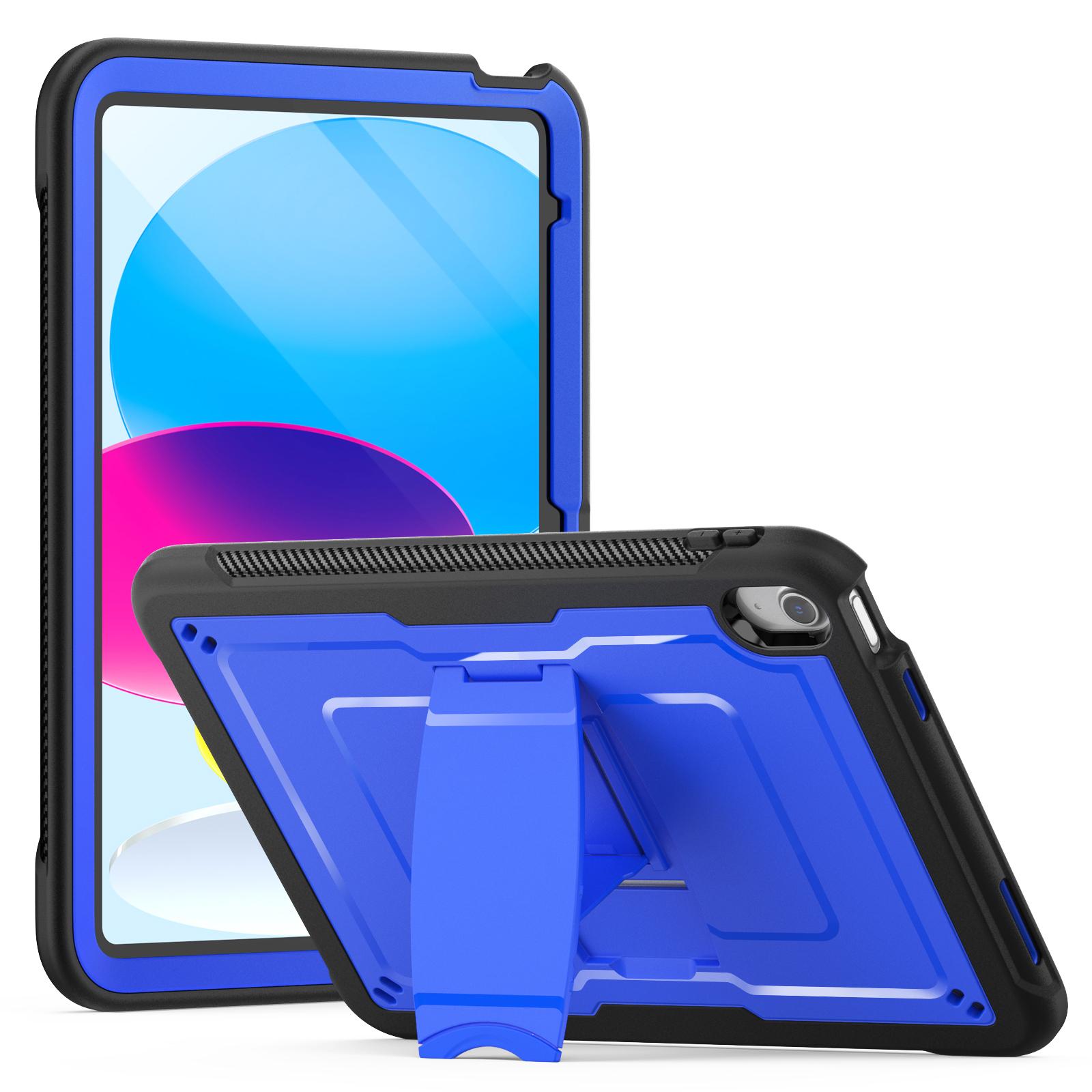 

Для iPad (2025)/10.9 (2022) Чохол PC+TPE для планшета з прихованою підставкою з цинкового сплаву Dark Blue