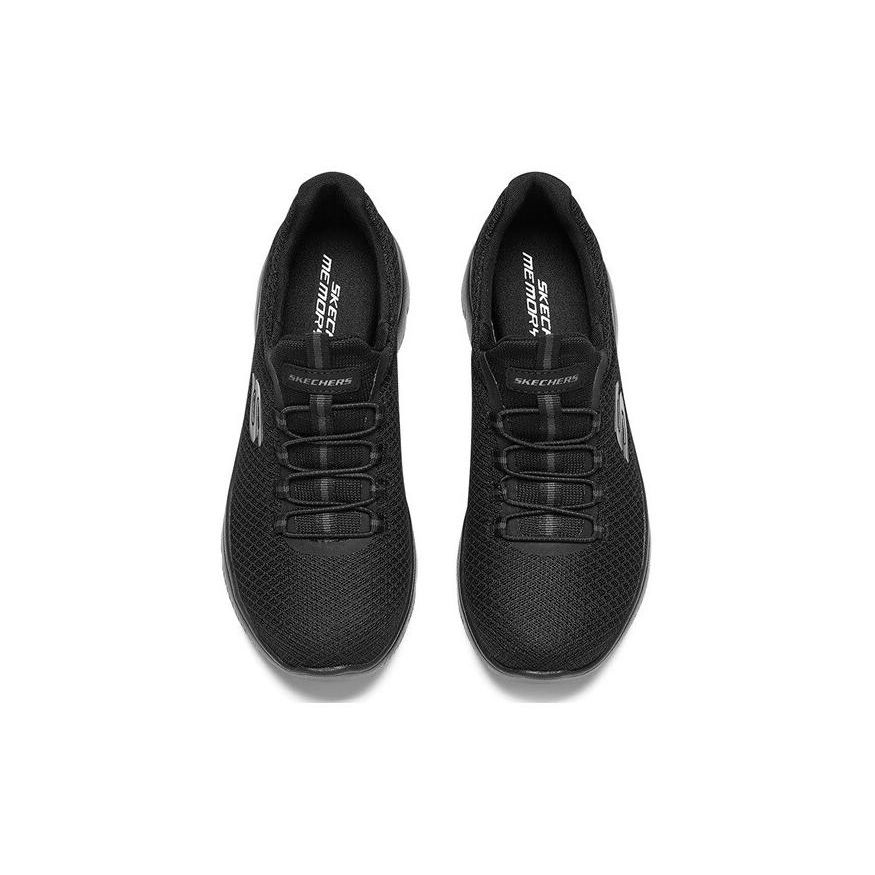 Skechers Women Black Low Top Training Running Shoes Light Elastic Cushion Breathable Support Anti Slip Wear Resistant Stylish 12980-BBK