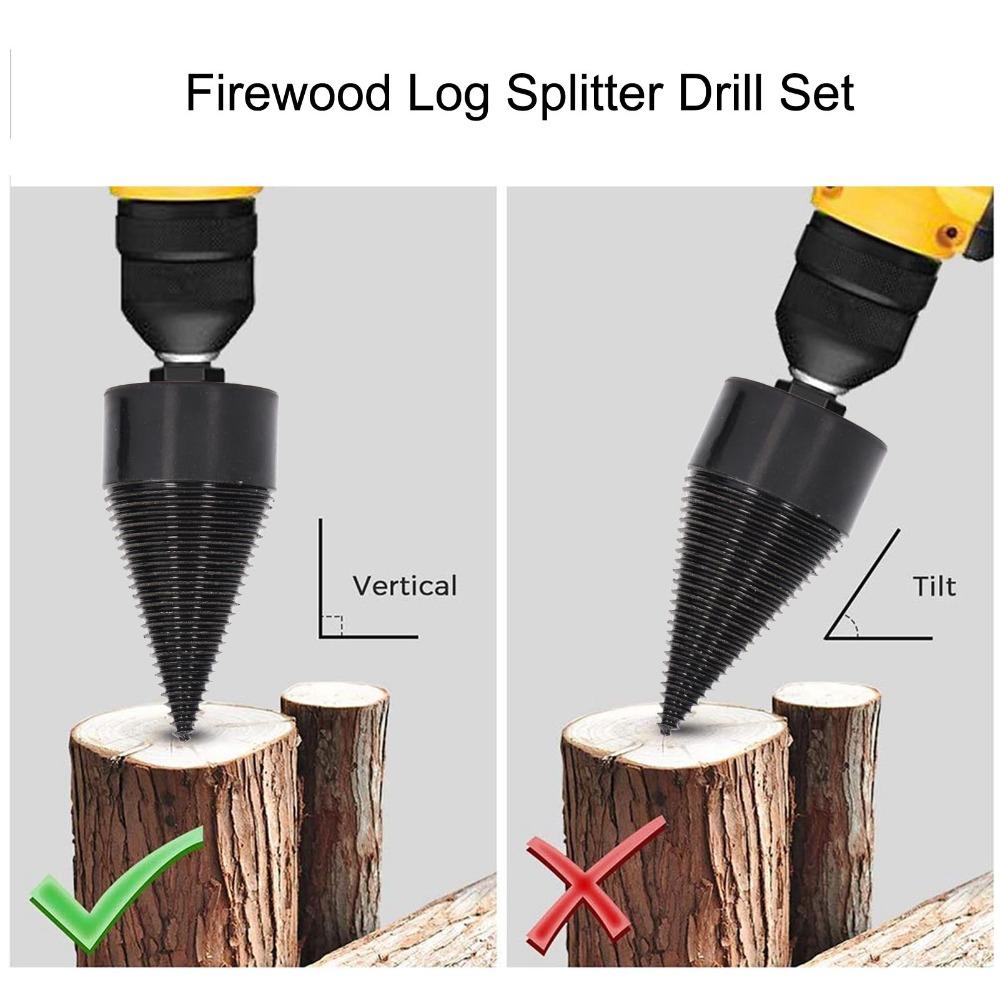 4pcs Hex Shank Wood Splitter Drill Bit Heavy Duty Detachable Firewood Drill Bit Camping