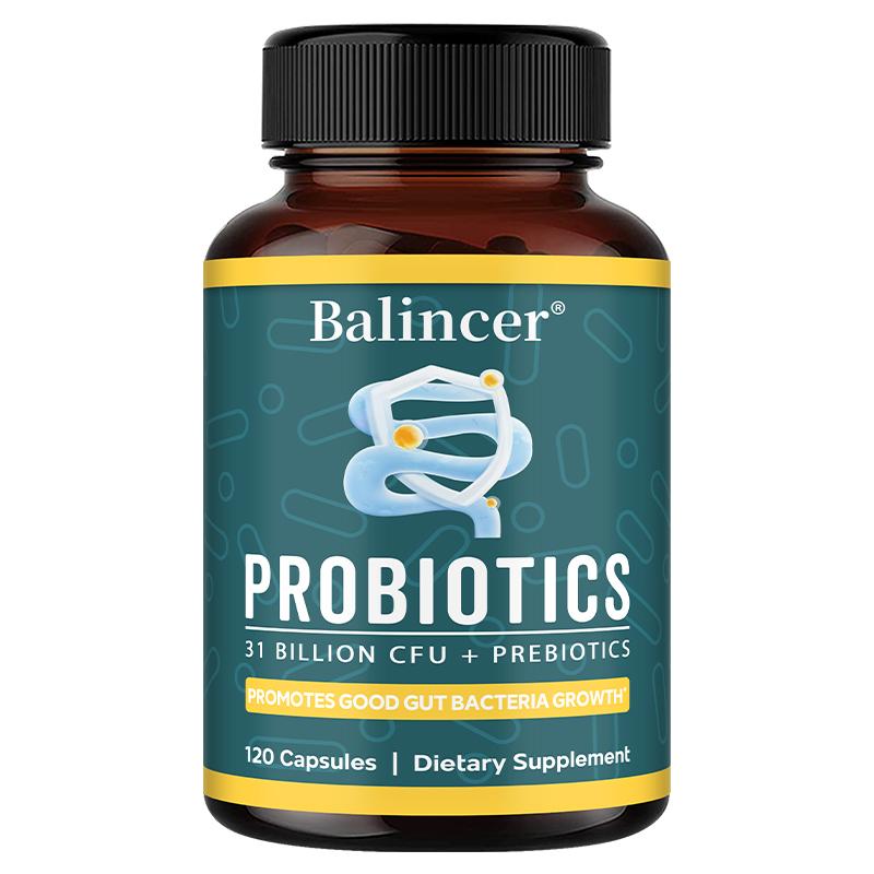 Probiotics 31 Billion Cfu Dietary Supplement, With Prebiotics, 120 Capsules Per Bottle 120 Capsules