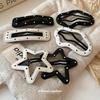 Black and White Polka Dots Star Hairpin Forehead Broken Hair Bangs Clip Cute BB Clip Sweet Cool Hot Girl Trendy Hair Accessories Woman