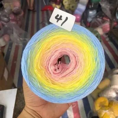 300g/pcs Colorful Pure Cotton Cake Gradient Cotton Rainbow DIY Scarf Shawl Skirt Wool Yarn Crochet