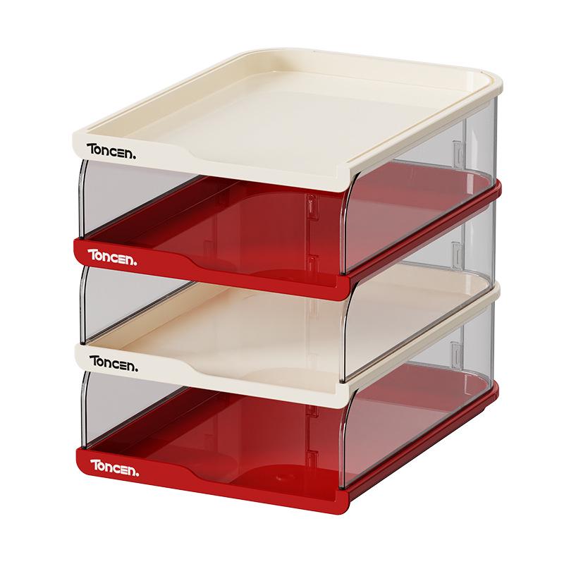 Transparente stapelbare A4 Dokumenten-Organizer-Box