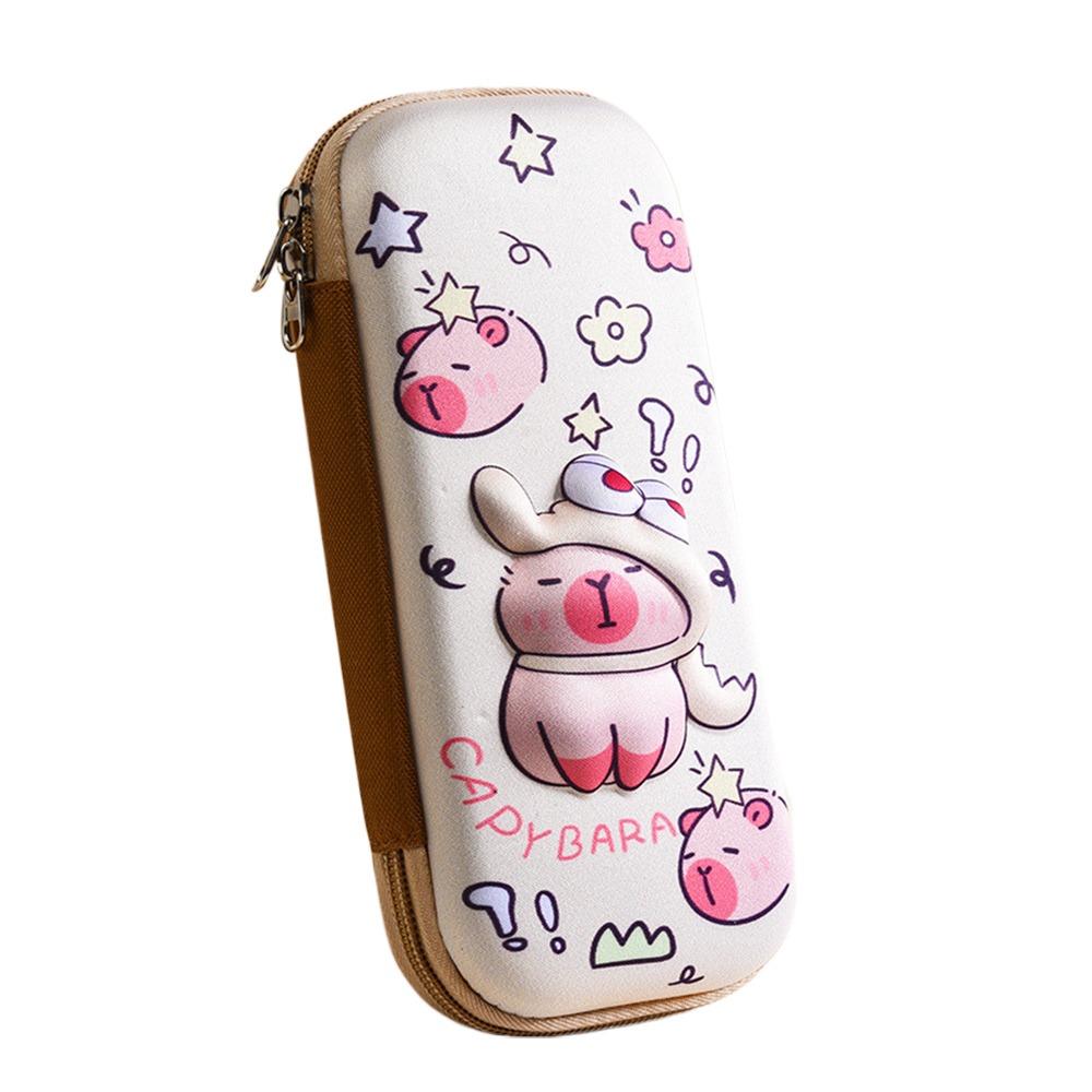 Multi-functional 3D Capybara Pencil Case Large Capacity Portable Pen Box Pen Bag Back To School