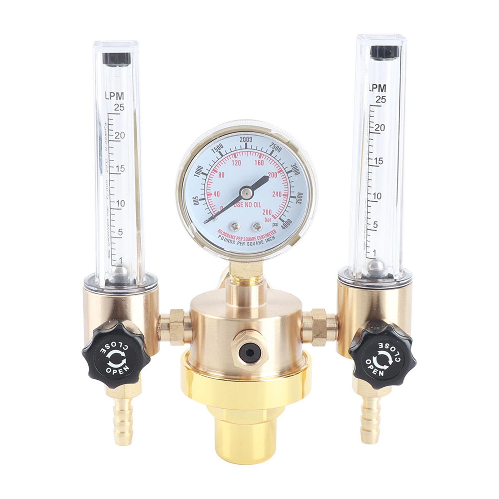 

Double Tube Argon Regulator Flowmeter Gas Pressure Reducer G5 8 Male Thread for Welding