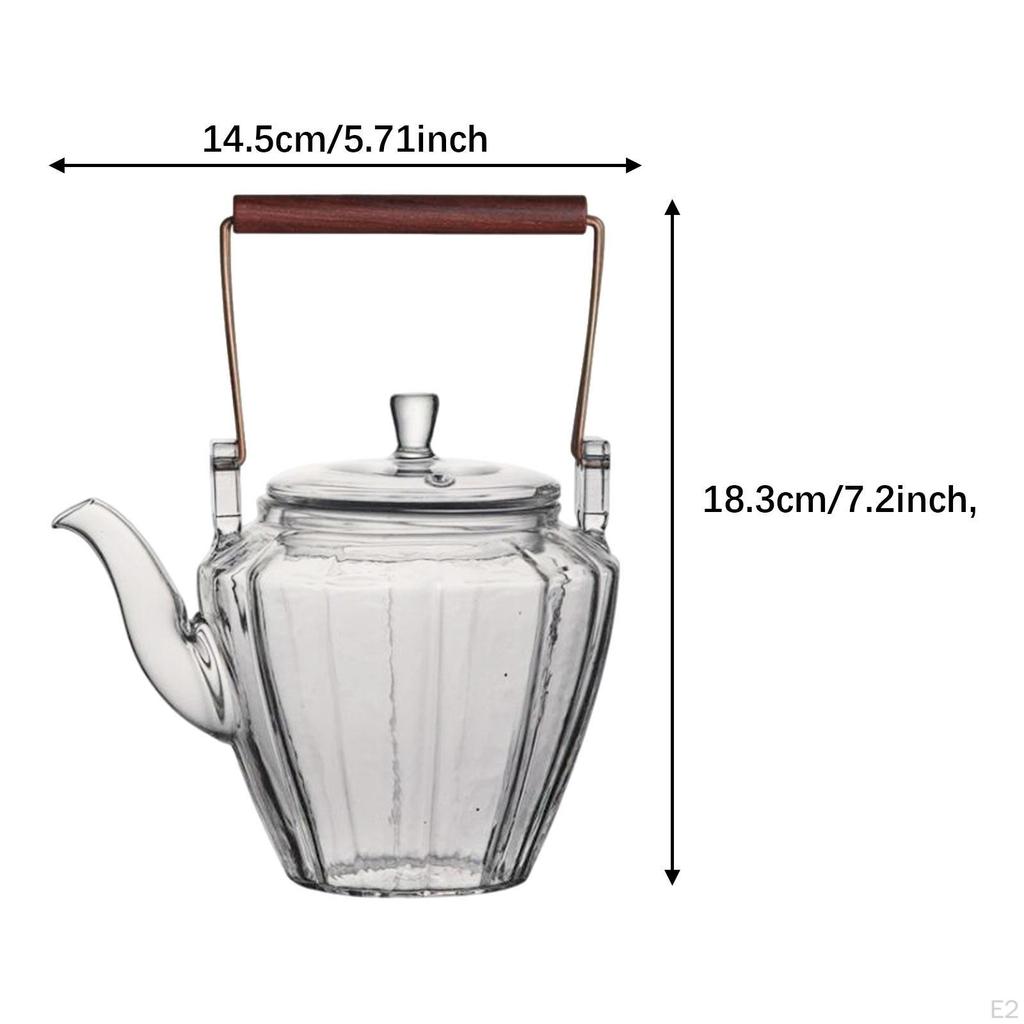 Boil Glass Teapot, Boiled Teapot Stoves Tetera TRANSPARENT WOOD MANGO
