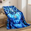 Geometric Blue Shapes Forming a Faceted, Angular Design. for All Seasons Blanket Lunch Break Throw Gift
