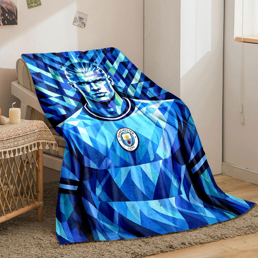 Geometric Blue Shapes Forming a Faceted, Angular Design. for All Seasons Blanket Lunch Break Throw Gift