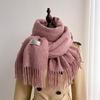 Scarf women's winter new autumn white thickened 111 pure shawl dual-purpose men's knitted warm scarf