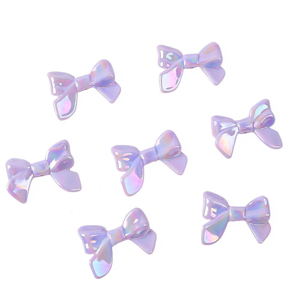 Acrylic Ab Plated Color Imitation Bow, Solid Color Beads, Straight Hole Loose Beads Diy Jewelry, Necklace, Hairpin, Beaded Material