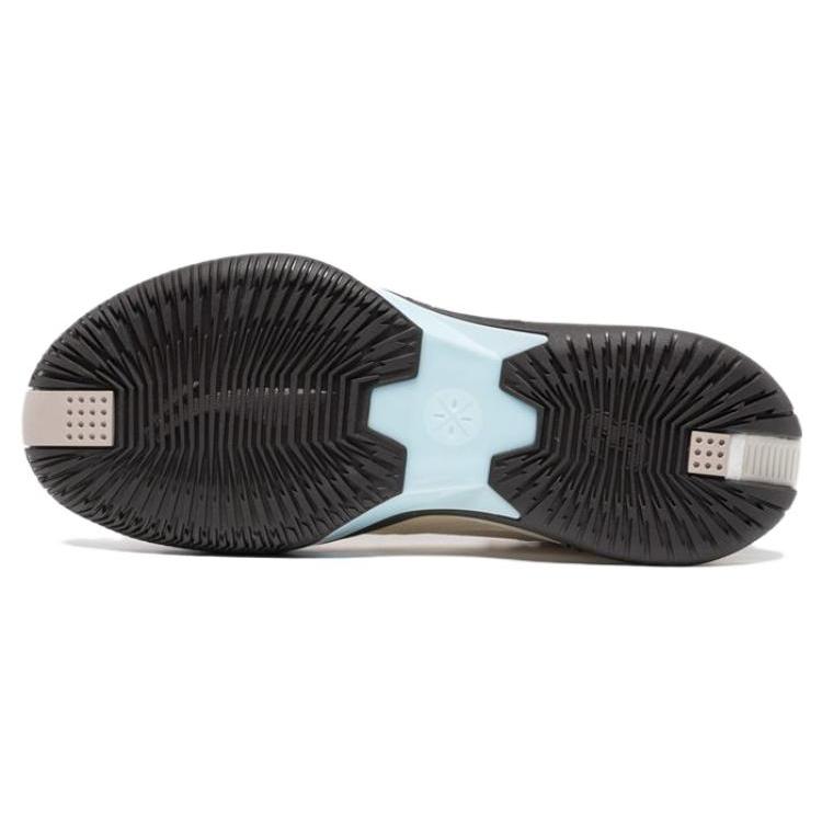 Zapatillas de Baloncesto de Caña Baja Resistentes al Desgaste con Amortiguación LiNing Fission 9 para Hombre Beige ABPU003-3