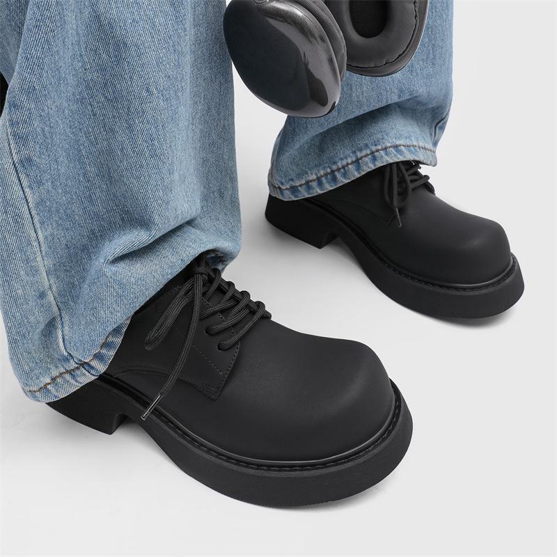 Derby Shoes Men's Shoes Big Head Leather Shoes Summer Breathable Versatile Single Shoes Loafers Trendy Laces 9522-H