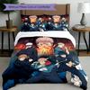 Juego de funda nórdica de 3 piezas (1 funda de edredón + 2 fundas de almohada, sin núcleo), Juego de Ropa de Cama con Estampado de Jujutsu Kaisen, Decoración de Dormitorio, Todas las Estaciones, Regalo de Cumpleaños