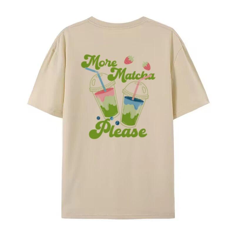 

Summer Cute Back Print Matcha Graphic Tees Women Y2k Aesthetic Matcha Lover T Shirt Short Sleeve Loose Fashion Streetwear Tops 4XL