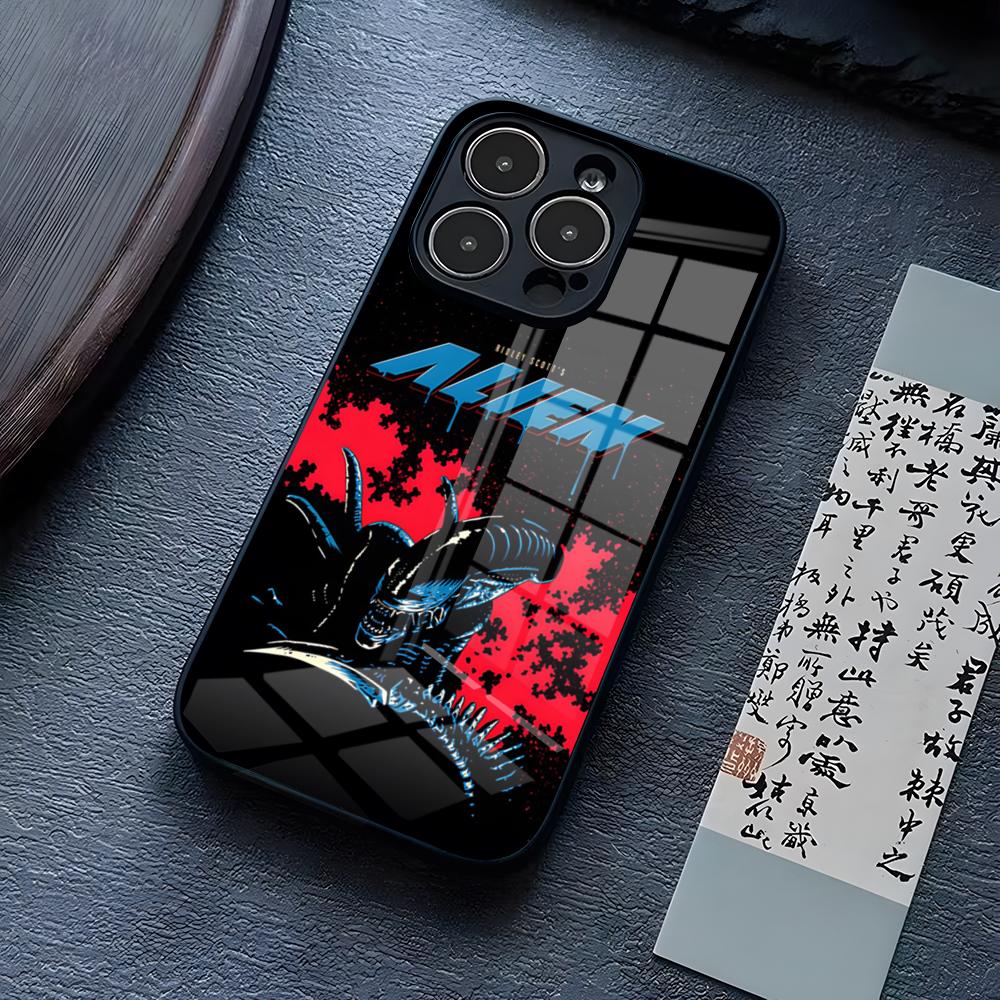 Alien Film Space Horror Movie Phone Case For IPhone 16 Pro Max 17 14 15 Plus 13 Mini 11 12 X XR XS 8 7 Plus SE Glass Cover