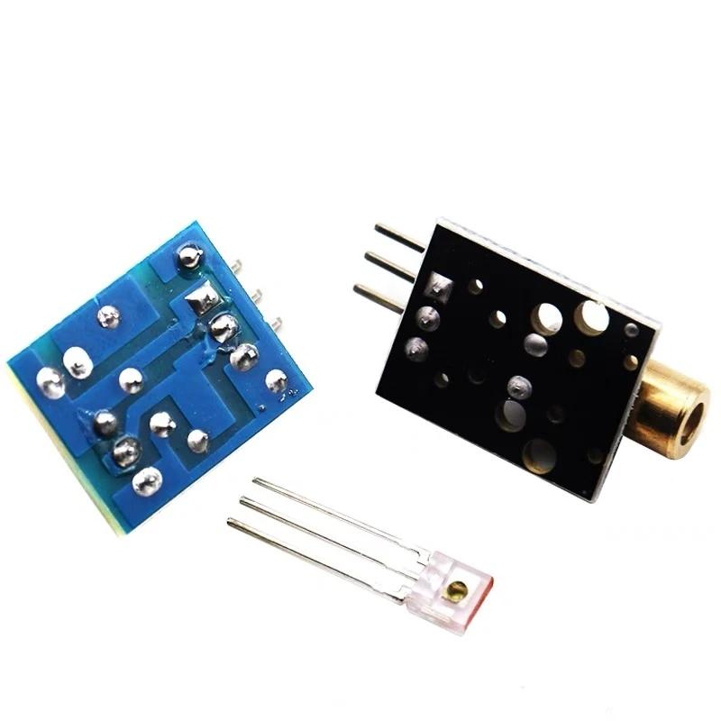 1-10pcs KY-008 650nm Laser Transmitter Module with Laser Sensor Module Non-Modulator Tube Laser Receiver Module Kit for Arduino