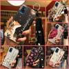 Kickstand Durable Phone Case For ZTE Blade A71/Optus X Swift 5G Back Cover Soft case Flower Fashion Design Lanyard Ring
