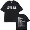 Love Jul 2025 Merch Tshirts Unisex Wounisex Fashion Rap Pop Music Short Sleeve Tshirt Unisexs Hip Hop Oversized T Streetwear Black