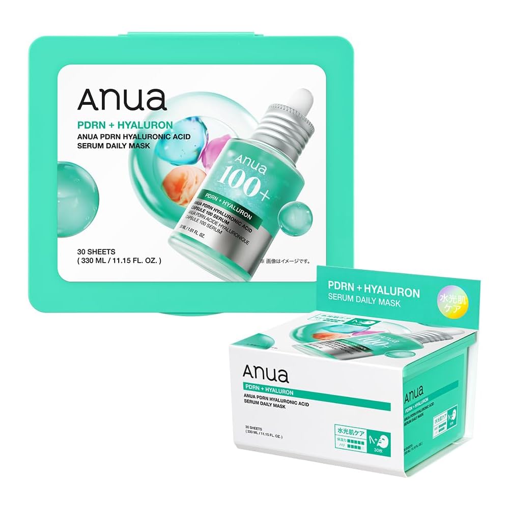 

Anua PDRN Hyaluronic Acid Serum Daily Mask Pack 30 Sheets Hydrating Moisturizing Skin Texture Face Mask