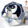 1 Stück Pinguin Mondlicht Automatischer Faltregenschirm Automatisches Öffnen/Schließen, 8-Speichen Langlebiger Rahmen, Kompakter Reise-Regenschirm Geeignet004