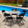 6pcs Injection Molding Classic Garden Plastic Folding Chair Black