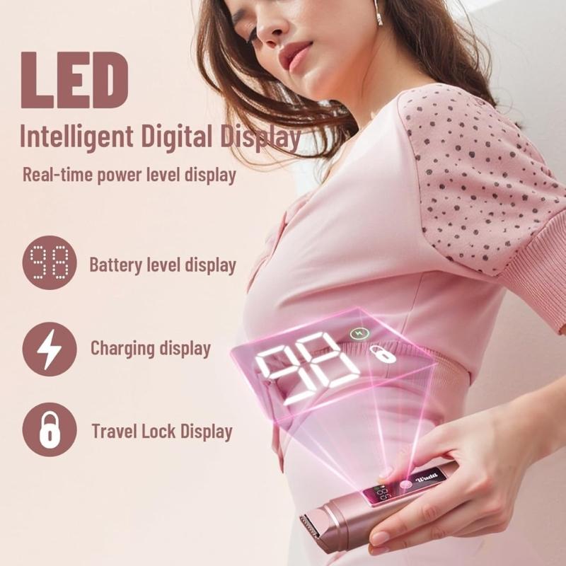 Rechargeable Bikini Line Trimmers For Ladies Featuring 2 Blades And LCD Screen For Precise Hair Removal