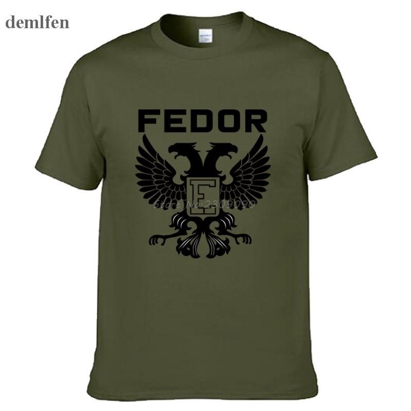 

New Pride FC Russian Fighter Legend Fedor Emelianenko Men Cotton T Shirts Short Sleeve Tops Tees S разноцветный