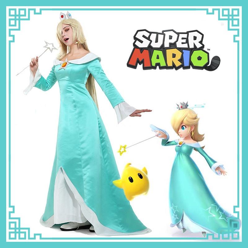 Rosalina Cosplay Kleid Aus Super Mario Galaxy Komplettes Set Mit Krone