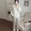 2026 Spring/Autumn Women's Xiangyun Ice Silk Pajamas Set - Elegant Long Sleeve Top and Pants.