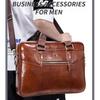 Brand Men's Bag Briefcase 100% Genuine Leather Handbags 15 Inch laptop bag Men's casual shoulder crossbody bags Messenger bag