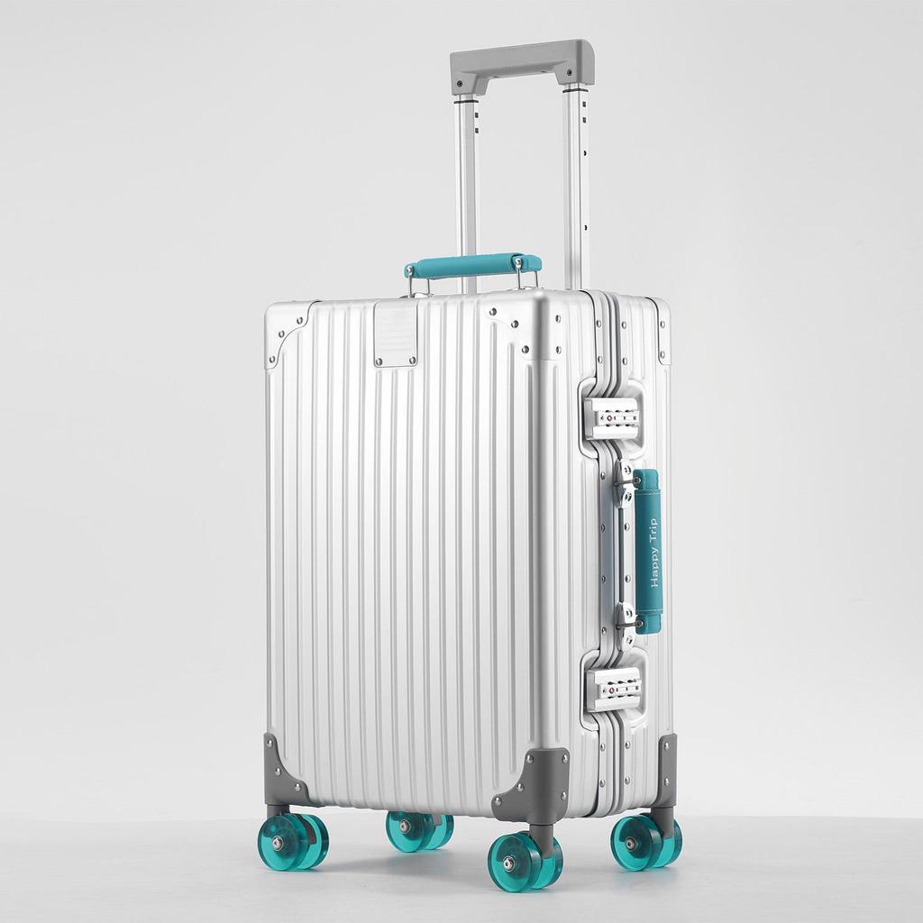 20" Aluminum-Magnesium Alloy Suitcase with Leather Handle - Jelly Wheel Design