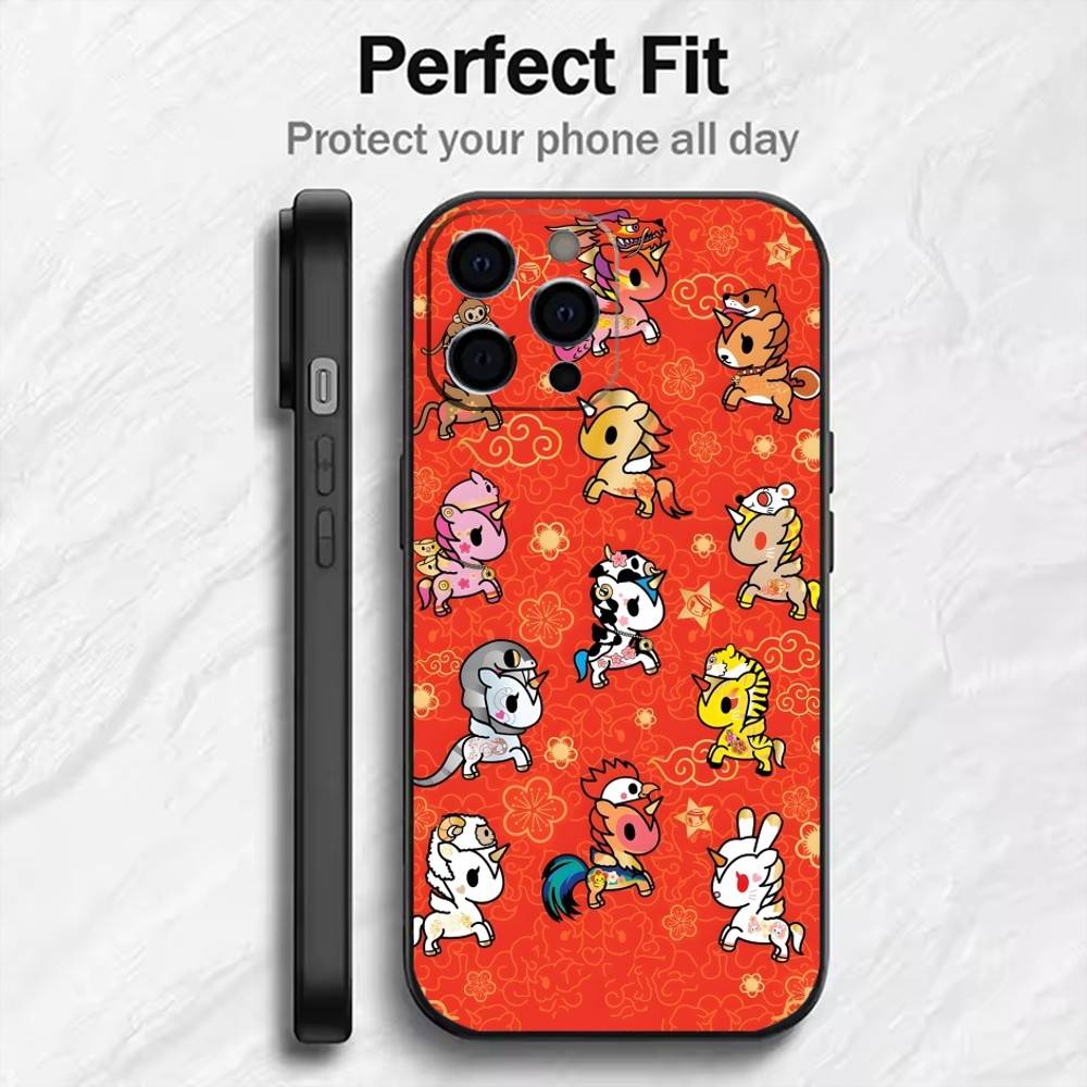 

Japanese Pop T-Tokidoki-i Culture Phone Case For iPhone17,16,15,14,13,12 Plus,Max Soft Silicone Black Cover iPhone16pro